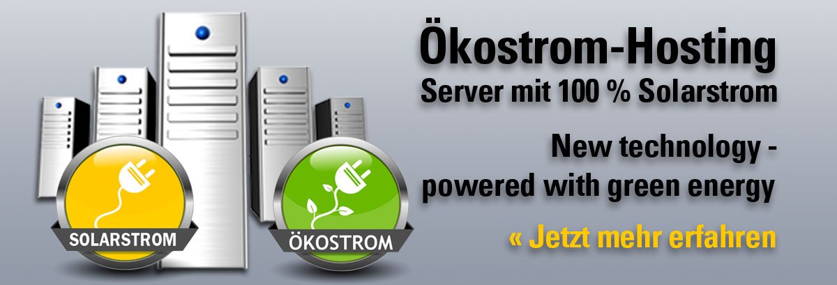 Ökostrom & Solarstrom Hosting